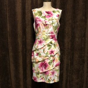 Connected Apparel Floral Sleeveless Sheath Dress 6